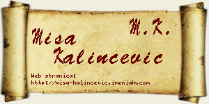 Miša Kalinčević vizit kartica